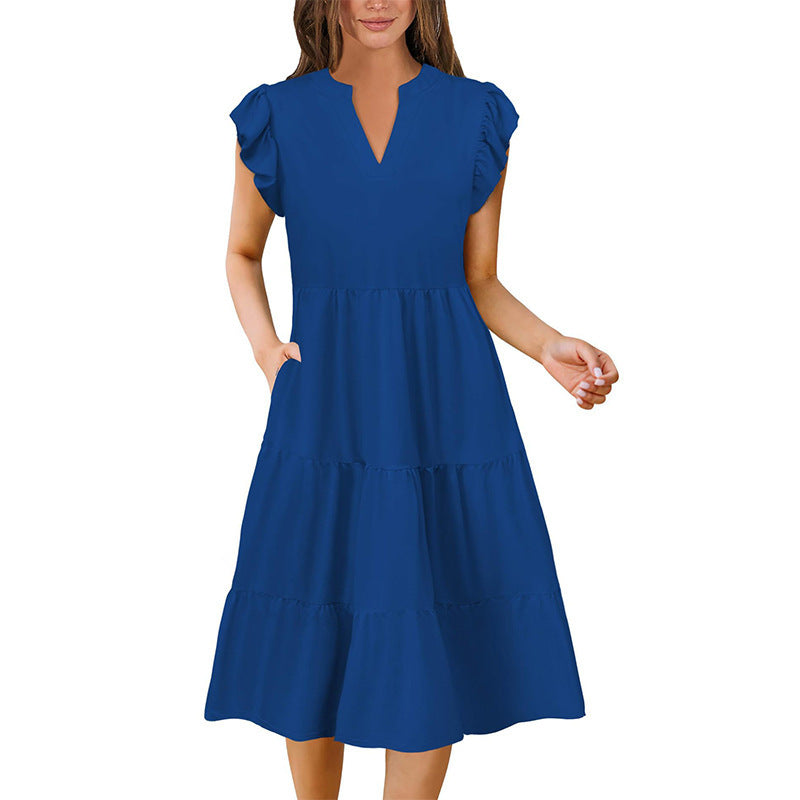 Casual Loose V-Neck A-Line Dress for WomenStyle Spring Summer Fashion Dress