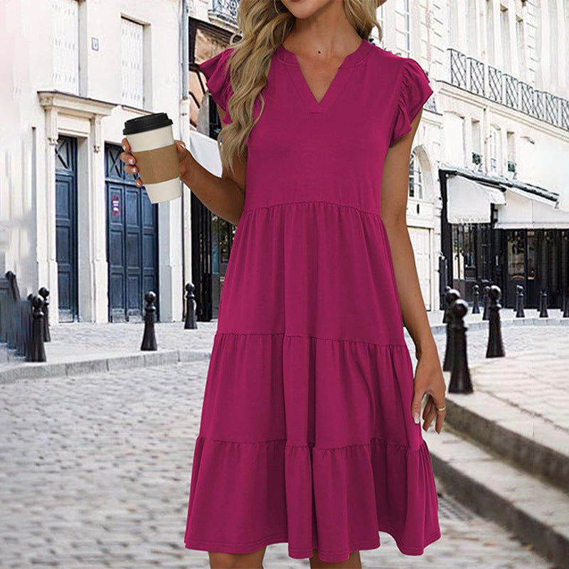 Casual Loose V-Neck A-Line Dress for WomenStyle Spring Summer Fashion Dress